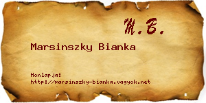 Marsinszky Bianka névjegykártya